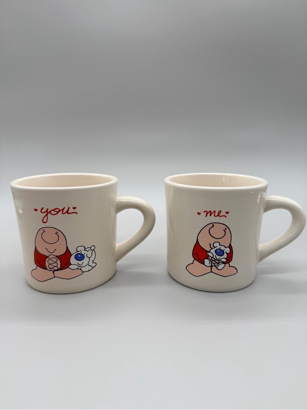 Vintage 1985 Ziggy You and Me 2 Mug Set American Greetings Designers Collection
